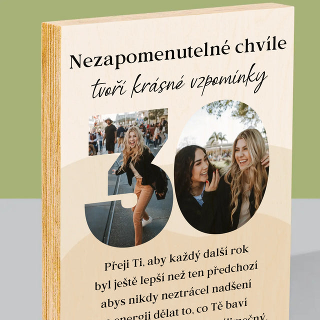 Slovo Z Fotek: 30. Narozeniny - Tisk Na Dřevo