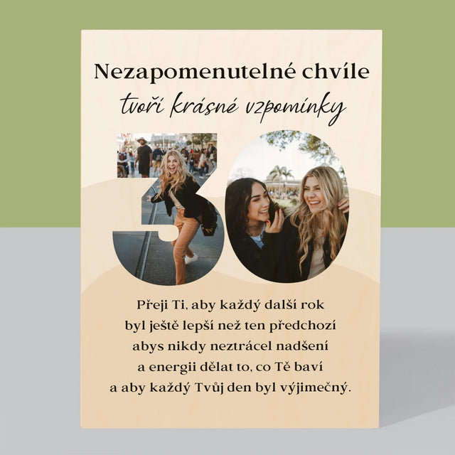 Slovo Z Fotek: 30. Narozeniny - Tisk Na Dřevo
