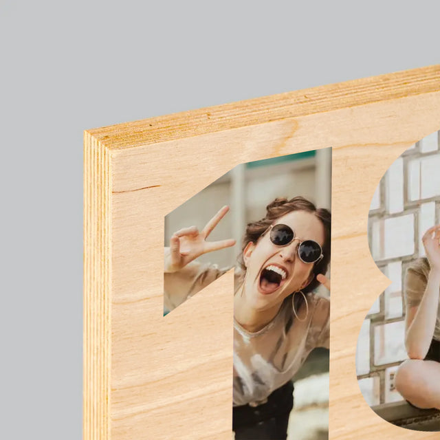 Slovo Z Fotek: 18. Narozeniny - Tisk Na Dřevo