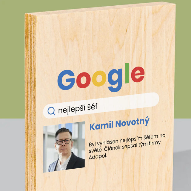 Fotka A Textem: Nejlepší Šéf Výsledek Google - Tisk Na Dřevo