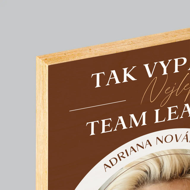 Fotka A Textem: Nejlepší Team Leader - Tisk Na Dřevo