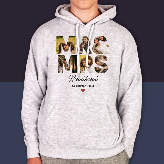 Slovo Z Fotek: Mr&Mrs - Pánská Mikina S Kapuci