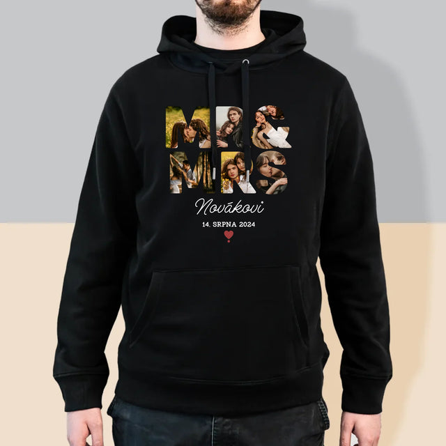 Slovo Z Fotek: Mr&Mrs - Pánská Mikina S Kapuci