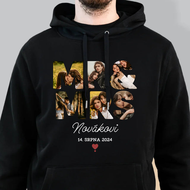 Slovo Z Fotek: Mr&Mrs - Pánská Mikina S Kapuci