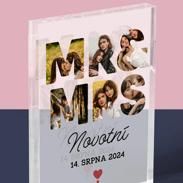 Slovo Z Fotek: Mr&Mrs - Akrylový Blok