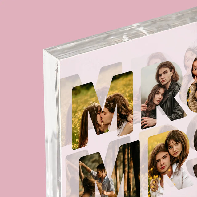 Slovo Z Fotek: Mr&Mrs - Akrylový Blok