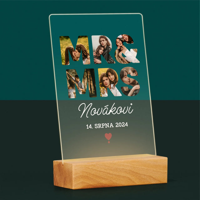 Slovo Z Fotek: Mr&Mrs - Tisk Na Akrylovém Skle