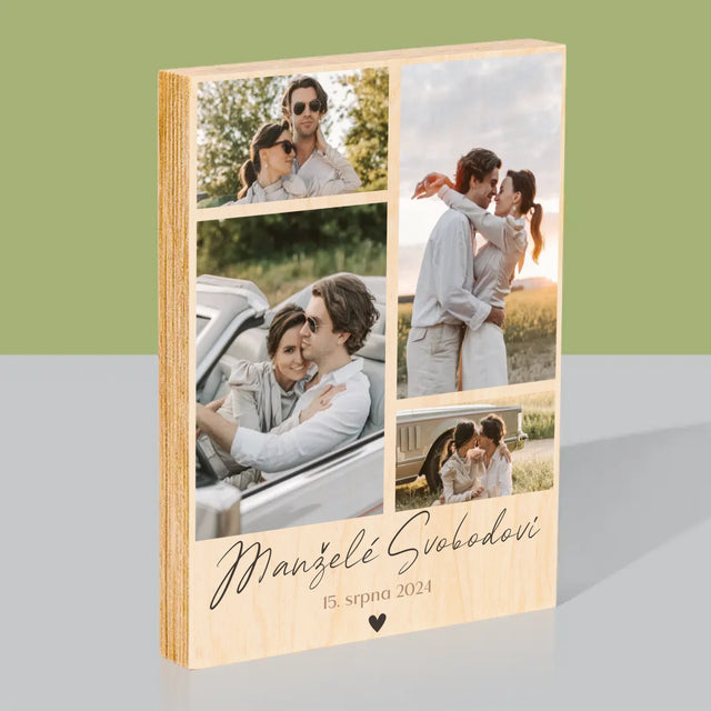 Fotokoláž: Manželé - Tisk Na Dřevo