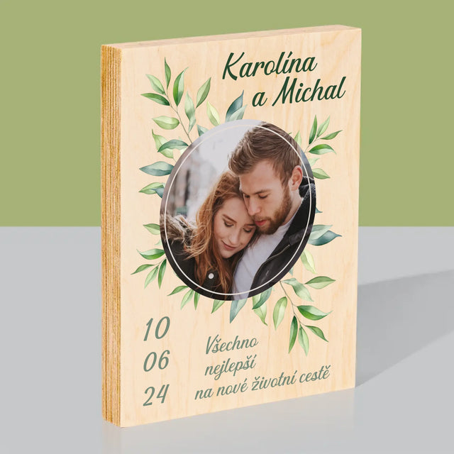 Fotka A Textem: Svatební Lístky - Tisk Na Dřevo