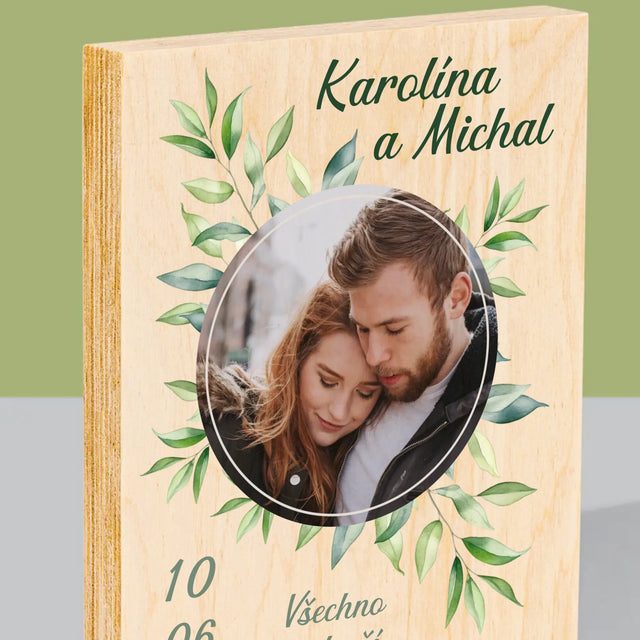 Fotka A Textem: Svatební Lístky - Tisk Na Dřevo