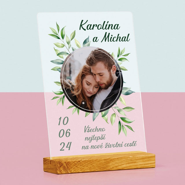 Fotka A Textem: Svatební Lístky - Tisk Na Akrylovém Skle