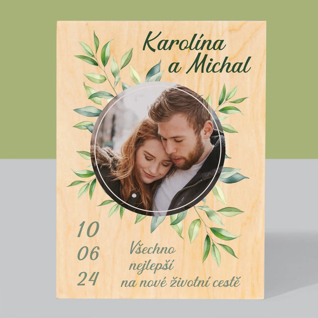 Fotka A Textem: Svatební Lístky - Tisk Na Dřevo