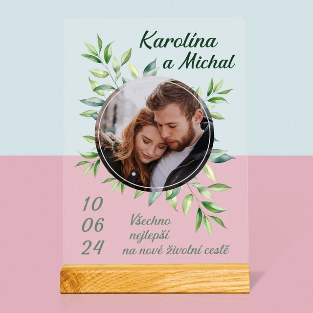 Fotka A Textem: Svatební Lístky - Tisk Na Akrylovém Skle