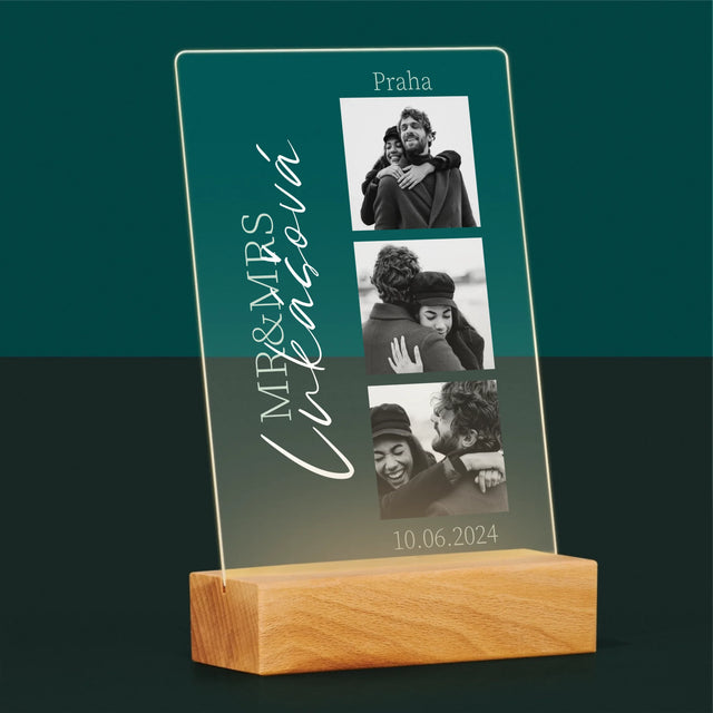 Fotokoláž: Mr&Mrs Svatební - Tisk Na Akrylovém Skle