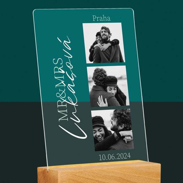 Fotokoláž: Mr&Mrs Svatební - Tisk Na Akrylovém Skle