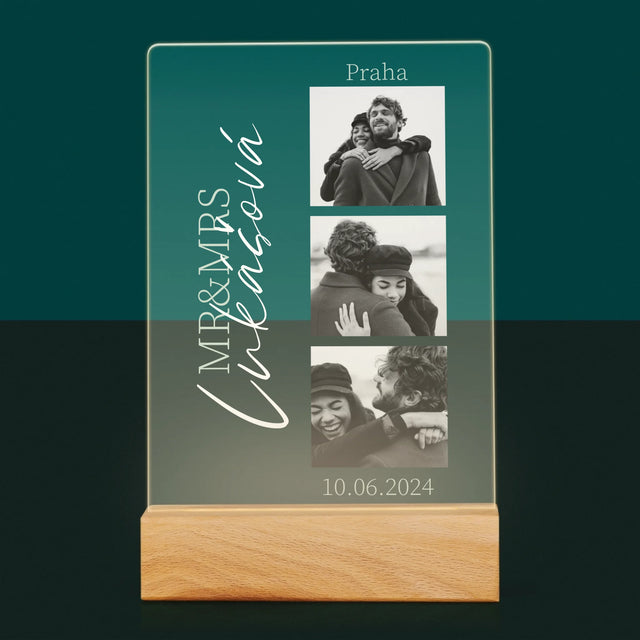 Fotokoláž: Mr&Mrs Svatební - Tisk Na Akrylovém Skle