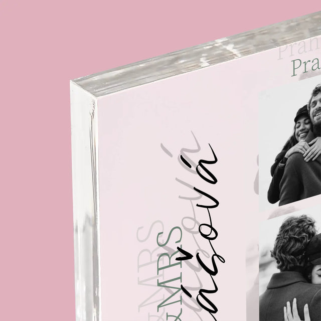 Fotokoláž: Mr&Mrs Svatební - Akrylový Blok