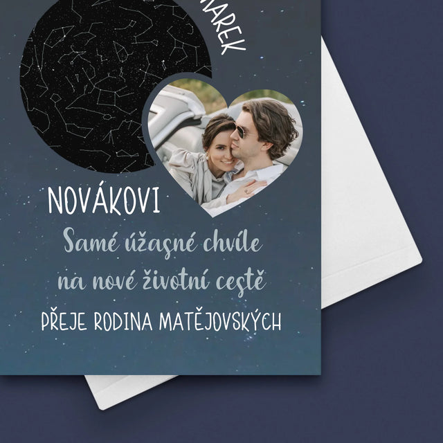 Hvězdná Mapa: Nová Životní Cesta Svatba - Přání