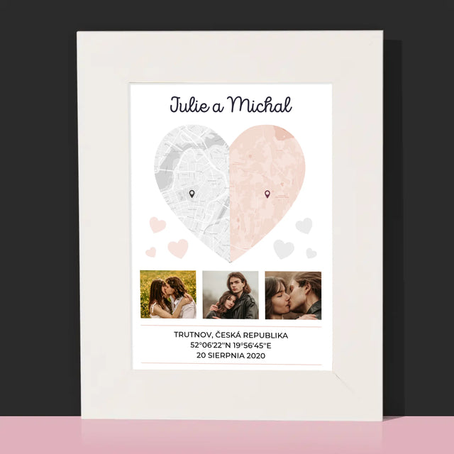 Mapa Města: Dvě Poloviny Srdce - Fotorámeček