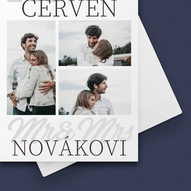 Fotokoláž: Mr&Mrs Datum - Přání