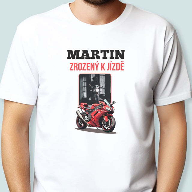 Foto a popis: Born To Ride - Pánské tričko s potiskem | CZ