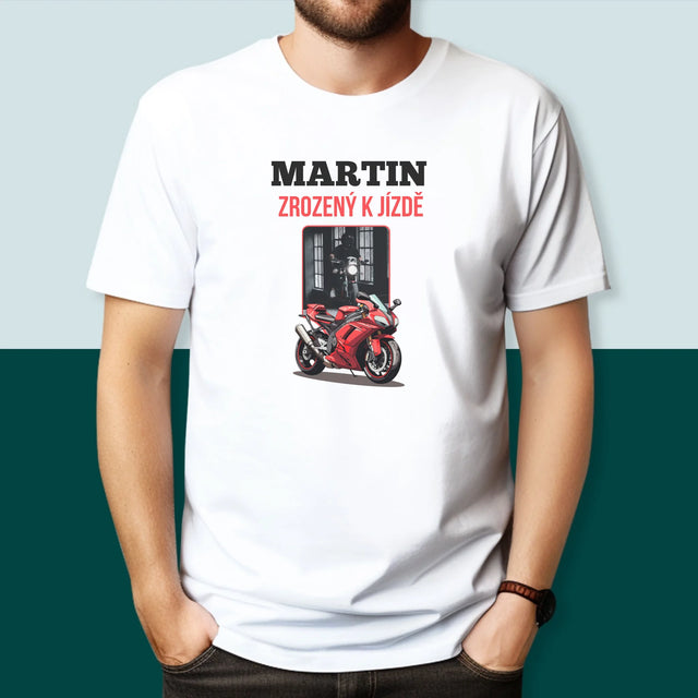 Foto a popis: Born To Ride - Pánské tričko s potiskem | CZ