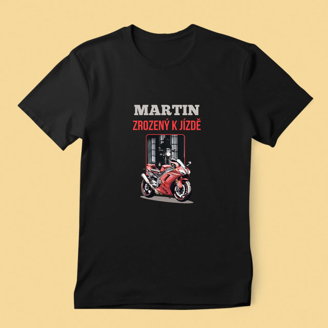 Foto a popis: Born To Ride - Pánské tričko s potiskem | CZ