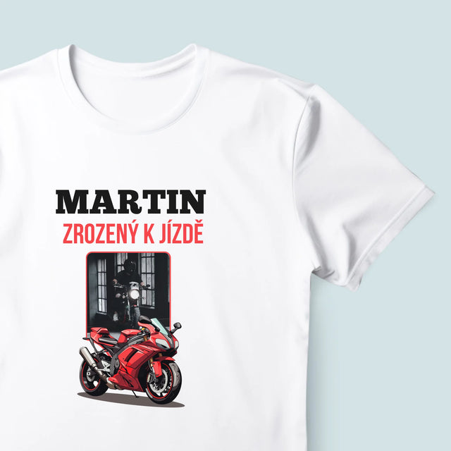 Foto a popis: Born To Ride - Pánské tričko s potiskem | CZ