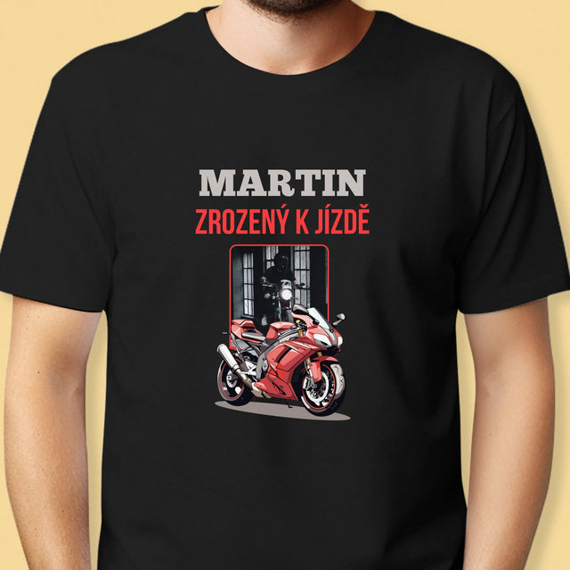 Foto a popis: Born To Ride - Pánské tričko s potiskem | CZ