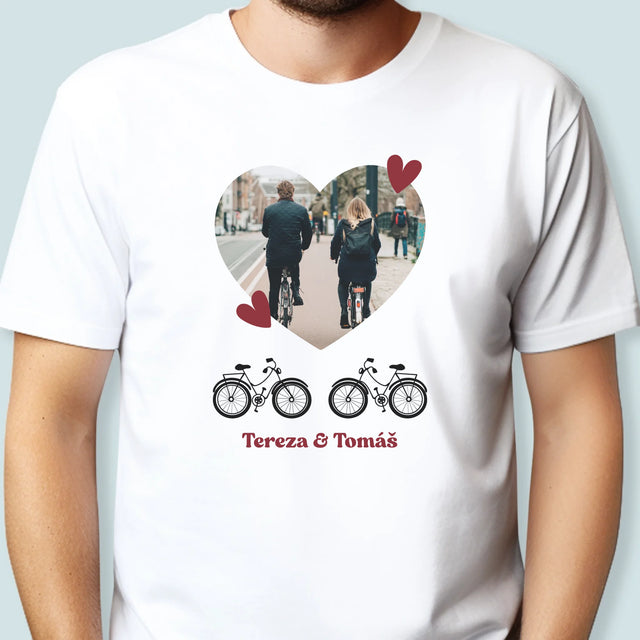 Foto a popis: Cyklistický pár - Pánské tričko s potiskem | CZ