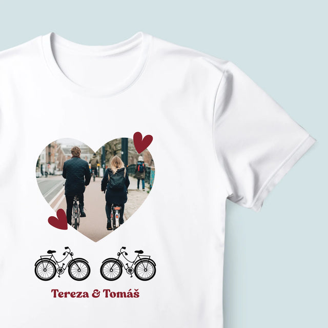 Foto a popis: Cyklistický pár - Pánské tričko s potiskem | CZ