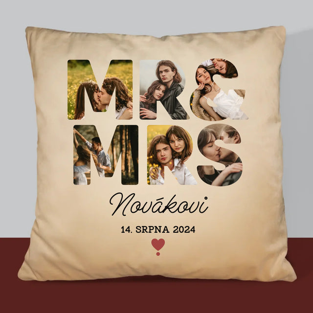 Slovo Z Fotek: Mr&Mrs - Polštář