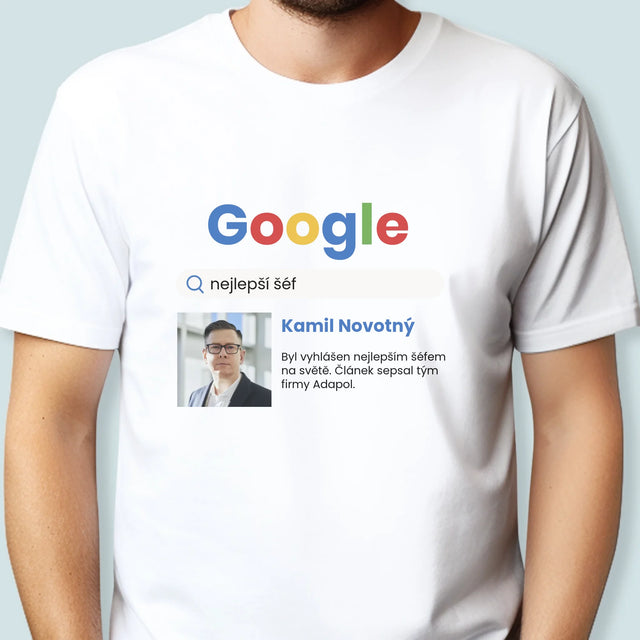 Fotka A Textem: Nejlepší Šéf Výsledek Google - Pánské Tričko