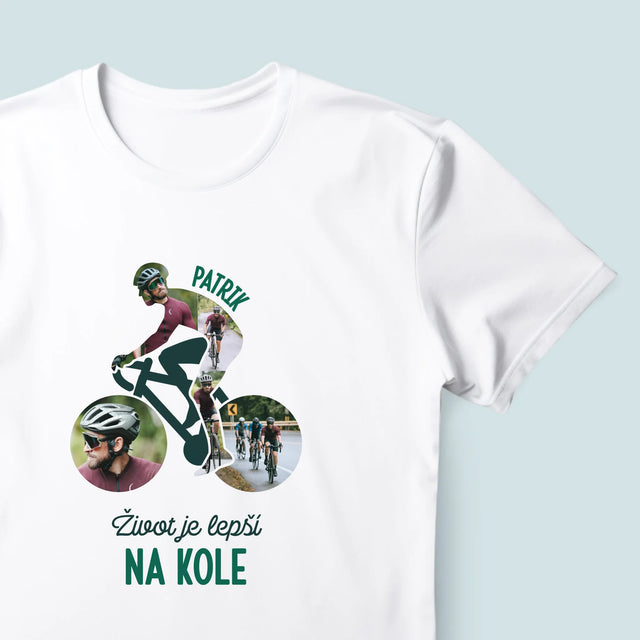 Tvar Z Fotek: Život Je Lepší Na Kole - Pánské Tričko