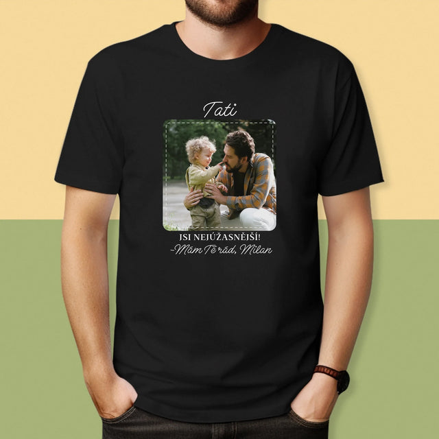 Fotka A Textem: Nejúžasnější Táta - Pánské Tričko