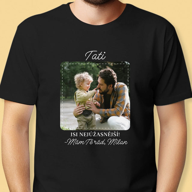 Fotka A Textem: Nejúžasnější Táta - Pánské Tričko