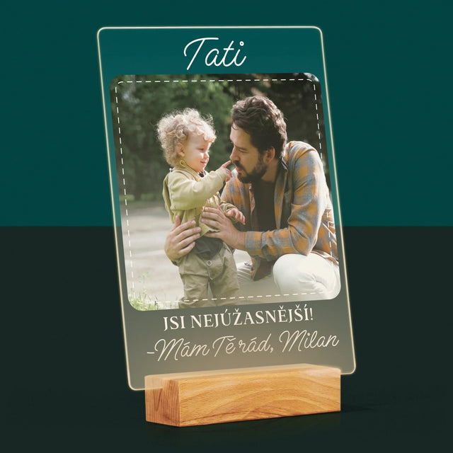 Fotka A Textem: Nejúžasnější Táta - Tisk Na Akrylovém Skle