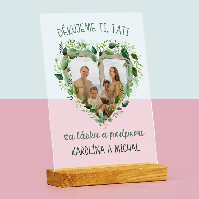 Fotka A Textem: Děkujeme, Tati - Tisk Na Akrylovém Skle