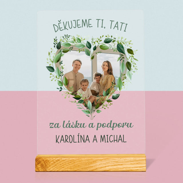 Fotka A Textem: Děkujeme, Tati - Tisk Na Akrylovém Skle