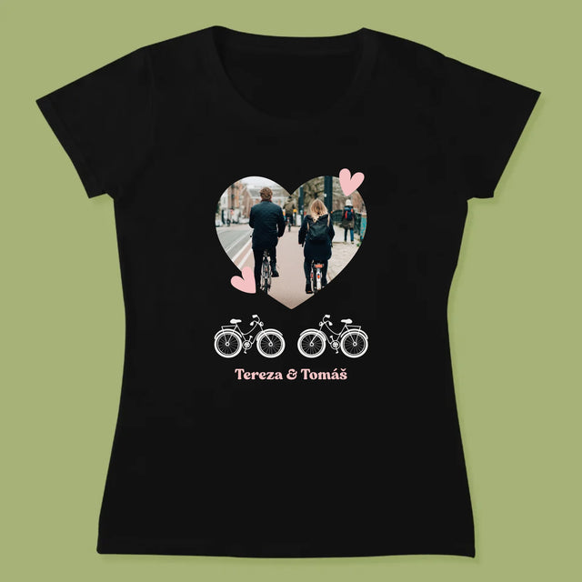 Fotka A Textem: Pár Na Kole - Damské Tričko