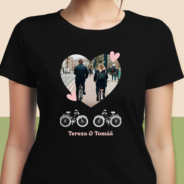 Fotka A Textem: Pár Na Kole - Damské Tričko