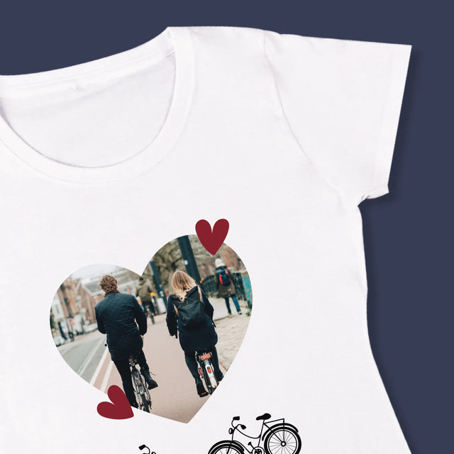 Fotka A Textem: Pár Na Kole - Damské Tričko