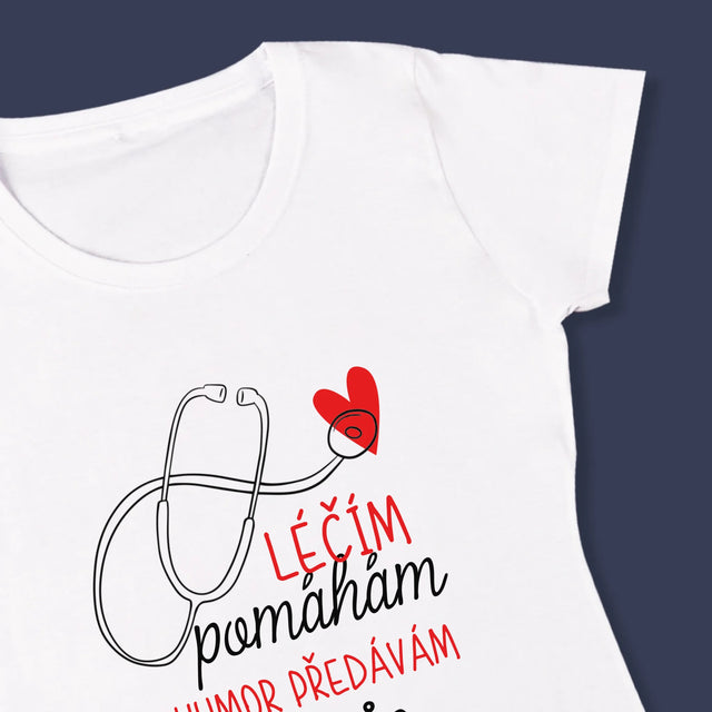 Jméno A Nápis: Léčím Pomáhám - Damské Tričko