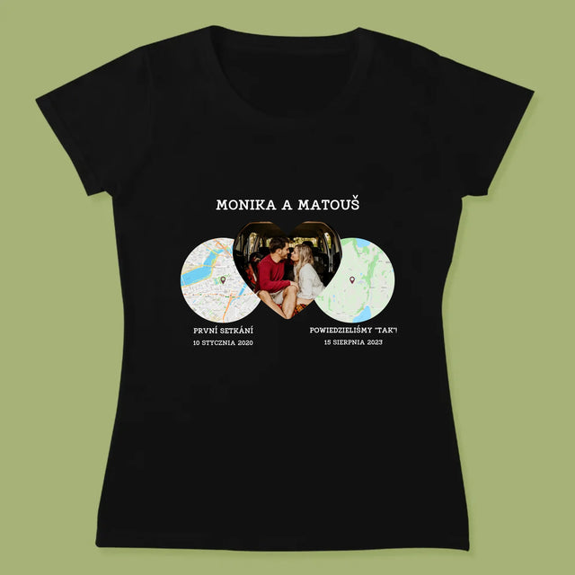 Mapa Města: Naše Místa - Damské Tričko