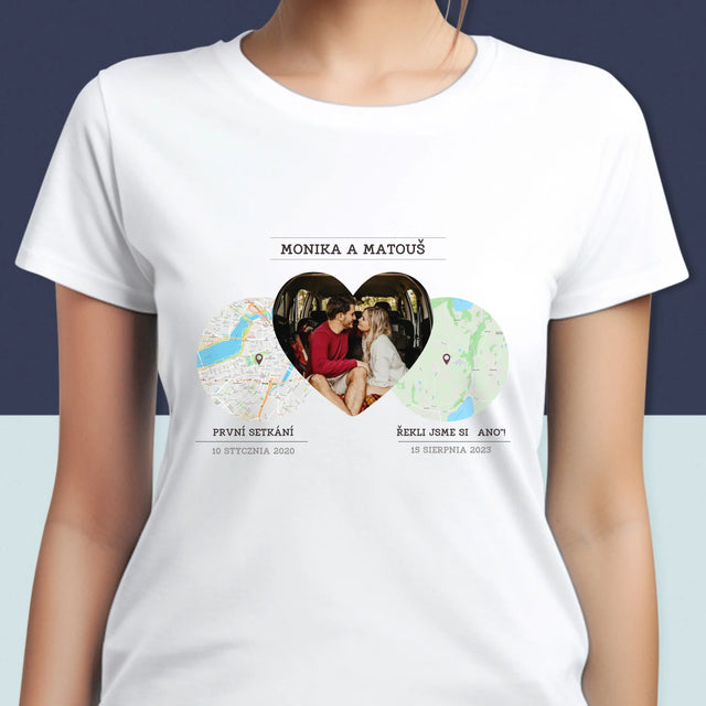 Mapa Města: Naše Místa - Damské Tričko