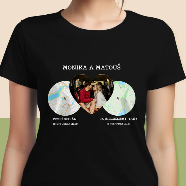 Mapa Města: Naše Místa - Damské Tričko