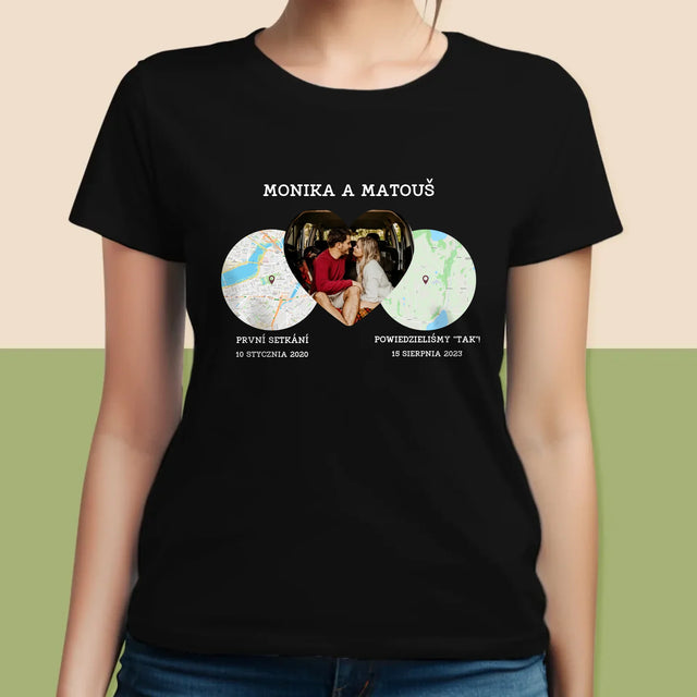 Mapa Města: Naše Místa - Damské Tričko