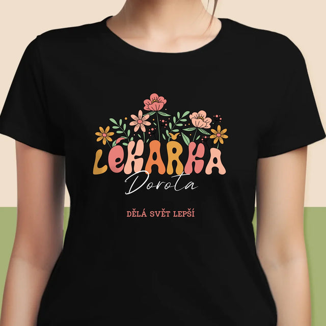 Jméno A Nápis: Lékařka - Damské Tričko