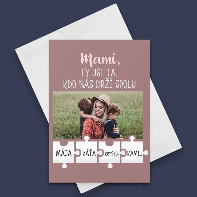 Fotka A Textem: Mami, Ty Jsi Ta, Kdo Nás Drží Spolu - Přání