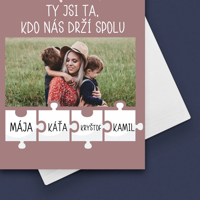 Fotka A Textem: Mami, Ty Jsi Ta, Kdo Nás Drží Spolu - Přání